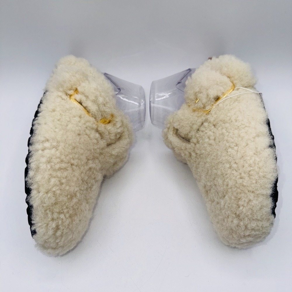 Birkenstock Boston Big Buckle Shearling Mules Women's Size 6 EU 37 Eggshell - Picture 12 of 16